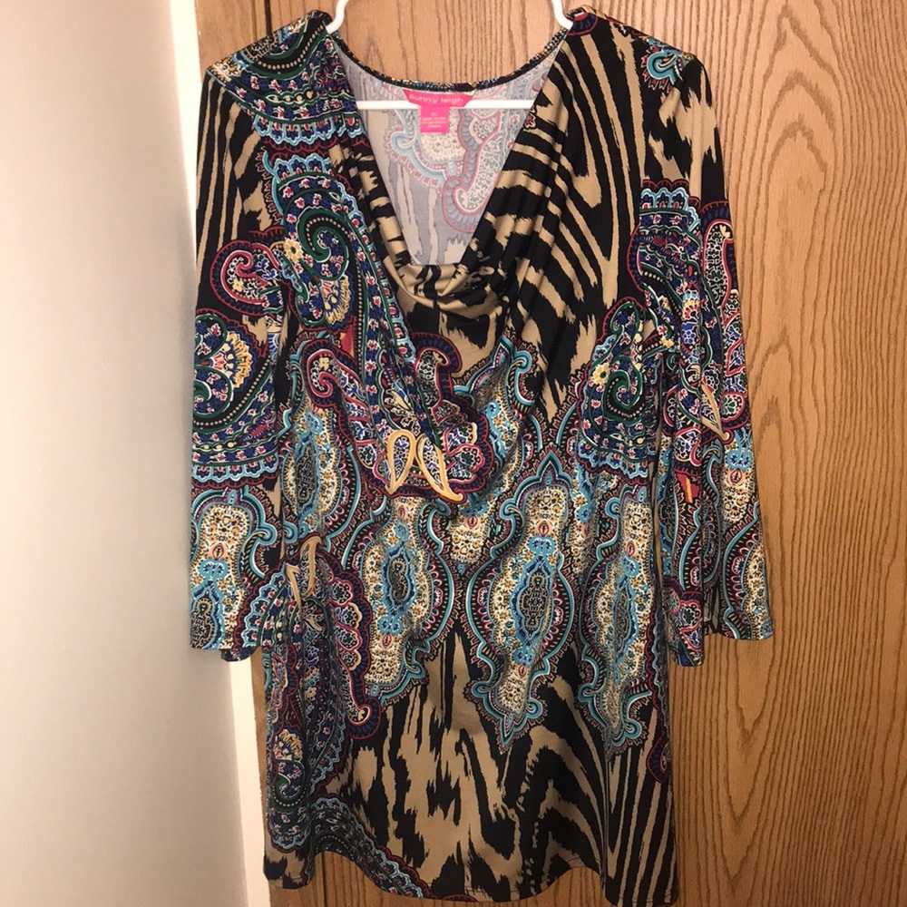 COPY - sunny leigh swoop-neck long sleeve blouse